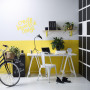 yellow home office, yellow study, black and yellow interior, resene wild thing, yellow feature wall