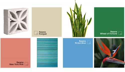 garden, garden inspiration, retro garden, tropical garden, garden moodboard