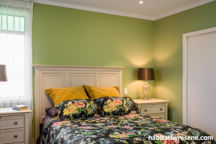 bedroom inspiration, bedroom ideas, green bedroom ideas, green interior ideas, colour palette
