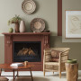 fireplace, living room, lounge, brown fireplace, brown living room, interior lines, feature wall