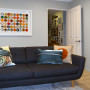 lounge, blue couch, living room, grey lounge, grey living room, neutral lounge, feature couch 