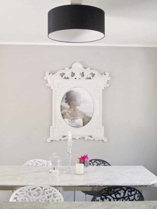 dining room, grey dining room, dining chairs, dining table, grey paint