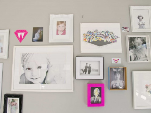 gallery wall, photo wall, photo frame wall, living room, neutrals, grey living room