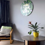 living room, lounge, grey living room, grey lounge, grey walls, yellow potplant 