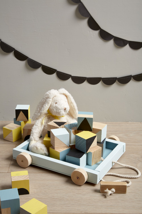 play blocks, blocks trolley, painted blocks, children's blocks, nursery, diy toys