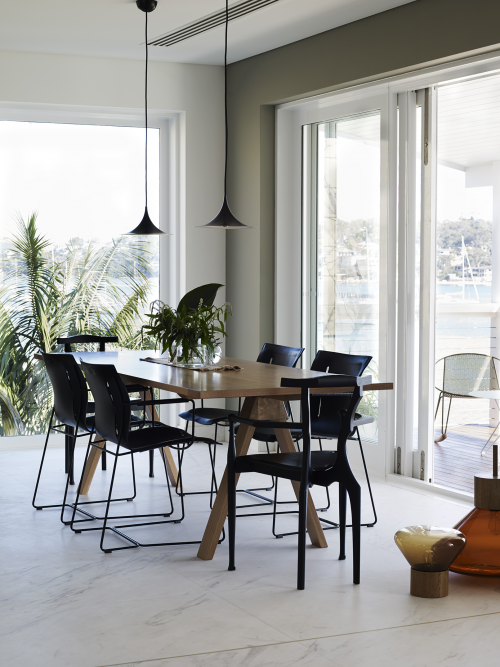 dining room, grey, neutral, feature wall