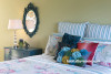 bedroom, guest bedroom, upcycled furniture, green bedroom, blue and green bedroom 