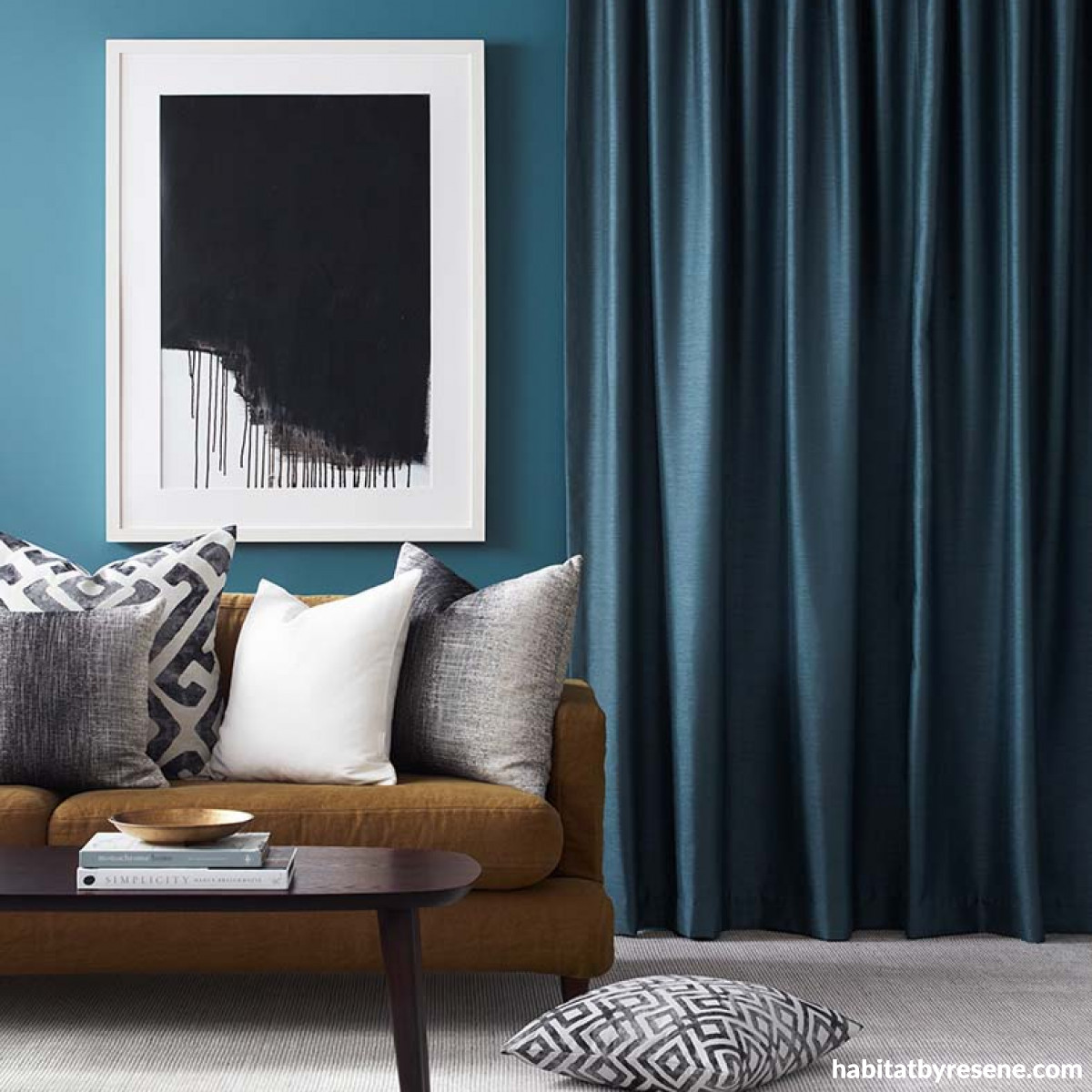 What Color Goes With Teal Blue Curtains