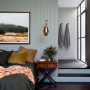 master bedroom, green bedroom, green paint, interior design, Resene Mantle
