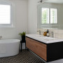 white bathroom, neutrals, resene quarter villa white, renovation