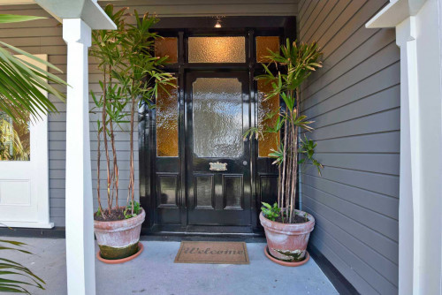 villa, grey, exterior, front door, resene albescent white, resene wireless, resene half baltic sea