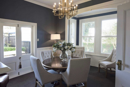 blue, living room, dining room, resene coast, villa