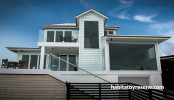 house exterior, blue exterior, blue house, beachfront house