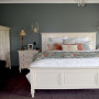 grey, bedroom, green, master bedroom, resene templestone, castle