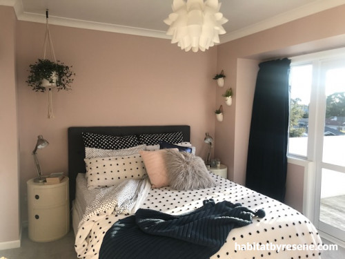 bedroom inspiration, bedroom ideas, bedroom design, pink bedroom ideas, pink interior ideas, resene