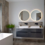 bathroom, ensuite, neutral bathroom, neutral ensuite, white bathroom, mirror lights, bathroom tiles