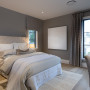 bedroom, spare bedroom, quest bedroom, grey bedroom, neutral bedroom, grey interior