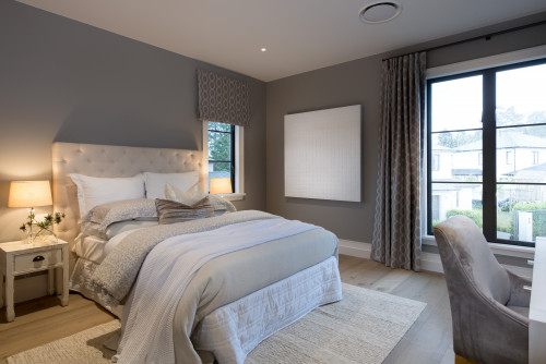 bedroom, spare bedroom, quest bedroom, grey bedroom, neutral bedroom, grey interior