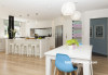 kitchen, white kitchen, dining room, white dining room, white paint