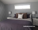 master bedroom, main bedroom, grey bedroom, grey wallpaper, patterned wallpaper