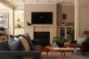 Living room, Lounge, Fireplace inspiration, Mantlepiece, Neutrals, Resene