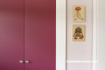 Closet, Wardrobe, Pink doors, Kids room, Resene