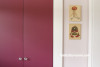 Closet, Wardrobe, Pink doors, Kids room, Resene