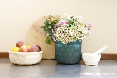 Fruit bowl, Flowers, Kitchen decor, kitchen inspiration, Resene