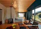 contemporary bach, modern cabin, contemporary cabin, modern cabin living, new zealand cabin