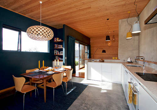 contemporary bach, modern cabin, contemporary cabin, modern cabin living, new zealand cabin