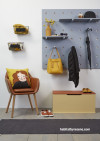 white mudroom, mudroom, white entranceway, resene alabaster, upcycled toybox, blue pegboard