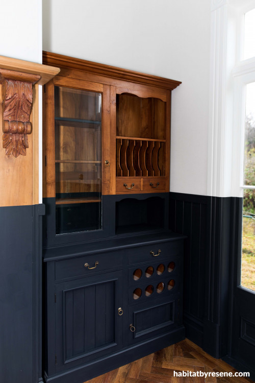 dip painted effect, grey dresser, grey cabinet, grey kitchen, white and grey, painted cabinet 