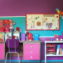 kids bedroom, children's bedroom, bright paint, interior, purple bedroom 