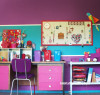 kids bedroom, children's bedroom, bright paint, interior, purple bedroom 