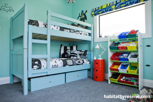 Childs room, gender neutral,blue, bunk beds, paint ideas