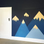 blue, kids, children, mural, mountain, mountains, feature wall