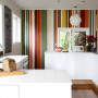 striped feature wall, painted striped wall, kitchen feature wall, interior