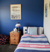 bedroom inspiration, kids bedroom ideas, blue bedroom ideas, blue feature wall, interior design