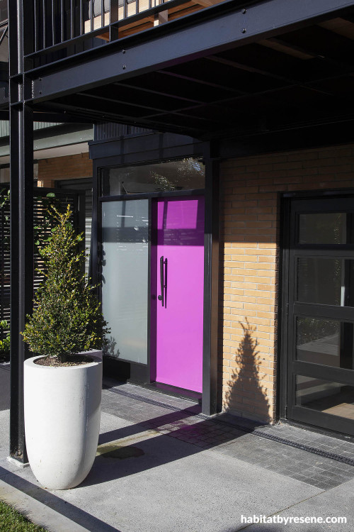 front door inspiration, front door ideas, pink front door, exterior inspiration, exterior design
