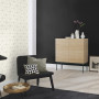 black and white lounge, black and white interior, monochrome interior, black and white living