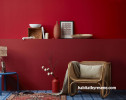 feature wall, red feature wall, red sitting room, red tones, red living, resene poppy 