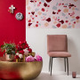 feature wall, pink and red, pink feature wall, painted pattern wall, red wall, resene red berry 