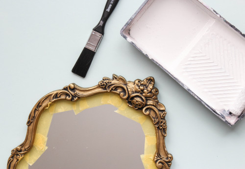 diy, mirror, upcycle, painting metal