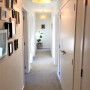 hallway, white hallway, neutral hallway, resene rice cake, white paint, white painted walls 