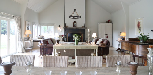 living room, dining room, lounge, neutrals, white living area, grand, barn style, elegant