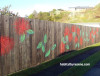 bach, holiday home, beach house, fence mural, driveway mural, pohutukawa mural 