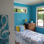 blue bedroom, kids bedroom, childrens bedroom, blue paint, interior 