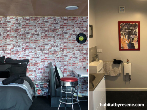 wallpaper inspiration, wallpaper ideas, wallpaper feature, bathroom inspiration, neutral bathroom