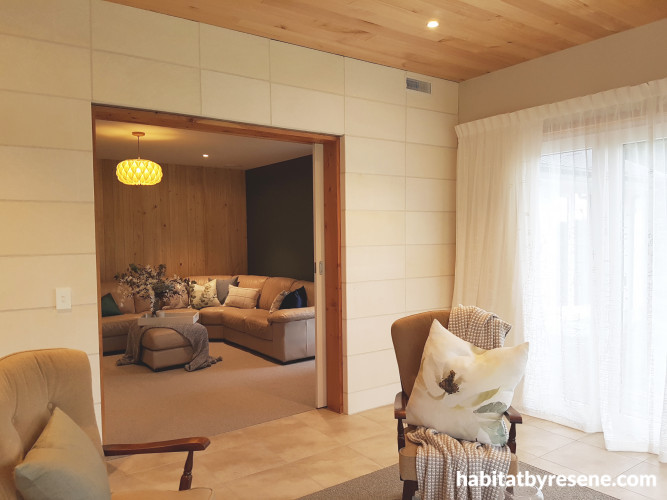 neutral interior ideas, living room ideas, living room inspiration, timber ceiling, lounge ideas