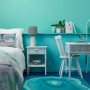 teal bedroom inspiration, aqua bedroom ideas, aqua interior ideas, blue bedroom ideas, rug ideas